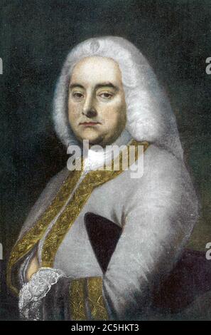 GEORGE FRIDERIC HÄNDEL (1685-1759) Deutscher, später britischer Barockkomponist Stockfoto