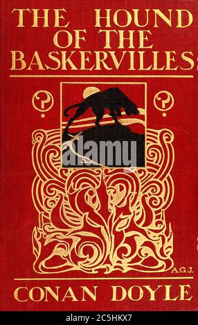 DER HUND DER BASKERVILLES von Arthur Conan Doyle. Erste Buchausgabe Cover 1902 Stockfoto