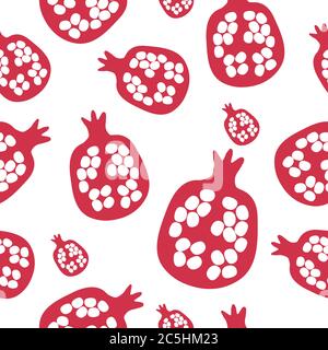 Granatapfel-Nahtloses Muster. Granatlogo für Print und Web. Vektorgrafik. Stock Vektor