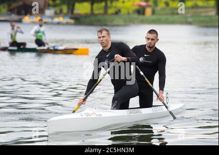 Kanu sport, Litauisch Athlet Hannele Zustautas Stockfoto