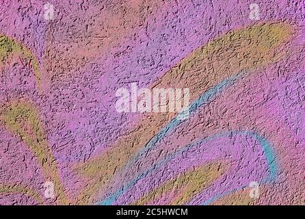 Bunte helle Steigung rosa, blau und Gold Strukturierte Zement oder Beton Wand Hintergrund. Tiefenfokus. Modell oder Vorlage für modernes Design. Stockfoto
