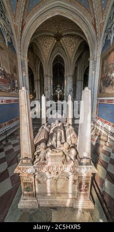 Das Grab von Gustav Vasa (Gustav I. von Schweden) und zwei seiner Ehefrauen, innen der Uppsala-Kathedrale (Domkyrka). Uppsala, Schweden, Skandinavien. Stockfoto