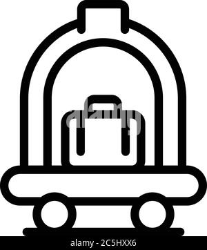 Hotel Gepäckwagen Symbol, Umriss Stil Stock Vektor
