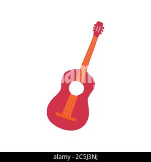 Ein handgezeichnetes Gitarren-Symbol. Symbol eines Musikinstruments. Vektor Stock Vektor