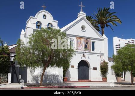 Katholische Kirche der Königin der Engel in El Pueblo de los Angeles, Kalifornien, USA. Stockfoto