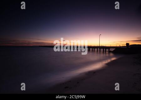 Rye Pier bei Sunrise in Australien Stockfoto