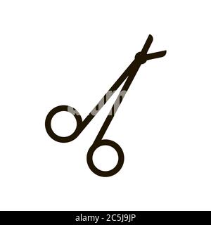 Medizinische Schere Symbol in trendigen flachen Stil isoliert auf weißem Hintergrund. Eps 10. Stock Vektor
