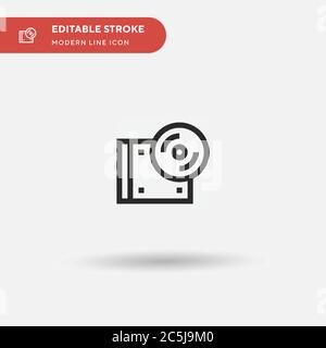 Einfaches CD-Vektorsymbol. Illustration Symbol Design Vorlage für Web mobile UI Element. Perfekte Farbe modernes Piktogramm auf bearbeitbaren Strich. CDs-Symbole für Ihr Geschäftsprojekt Stock Vektor