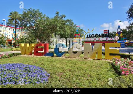 ORLANDO, FL-20 JUNI 2020- Blick auf den Legoland Florida Resort Themenpark in Orlando, Florida. Stockfoto