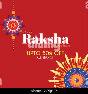 Rakhi dekoriert Festival Raksha Verkauf Vektor Illustration Desing Stock Vektor
