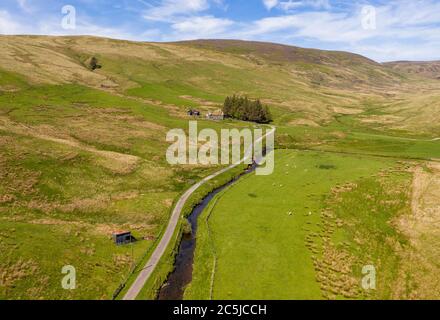 Tarras Valley, Teil der Langholm Moor Community Buyout, um Land von Buccleuch Estates zu kaufen, um das Tarras Valley Nature Reserve zu schaffen. Stockfoto