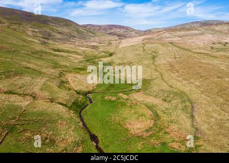 Tarras Valley, Teil der Langholm Moor Community Buyout, um Land von Buccleuch Estates zu kaufen, um das Tarras Valley Nature Reserve zu schaffen. Stockfoto