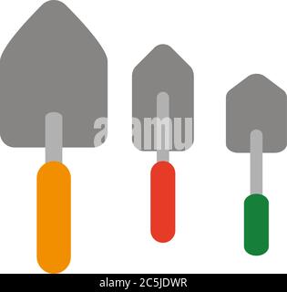 Garten Schaufel Ikone, Cartoon-Stil. Illustration von Gartenwerkzeugen. Stock Vektor