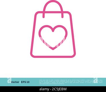 Einkaufstasche Symbol Vektor Logo Vorlage Illustration Design. Vektor EPS 10. Stock Vektor