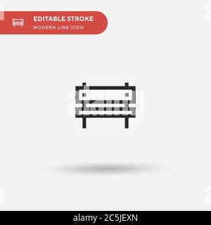 Einfaches Vektorsymbol für die Bank. Illustration Symbol Design Vorlage für Web mobile UI Element. Perfekte Farbe modernes Piktogramm auf bearbeitbaren Strich. Bench-Symbole für Ihr Geschäftsprojekt Stock Vektor