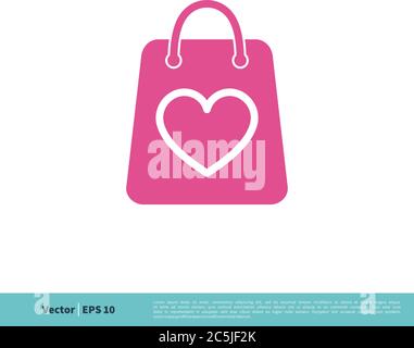 Einkaufstasche Symbol Vektor Logo Vorlage Illustration Design. Vektor EPS 10. Stock Vektor