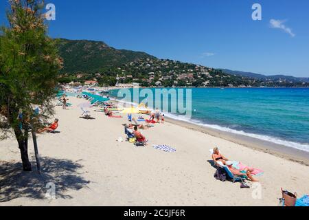 Saint-Clair Strand, Le Lavandou, Var, Provence-Alpes-Cote d'Azur, Frankreich, Europa Stockfoto