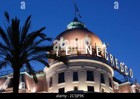 Le Negresco Hotel, Promenade des Anglais, Nizza, Provence-Alpes-Cote d'Azur, Frankreich, Europa Stockfoto