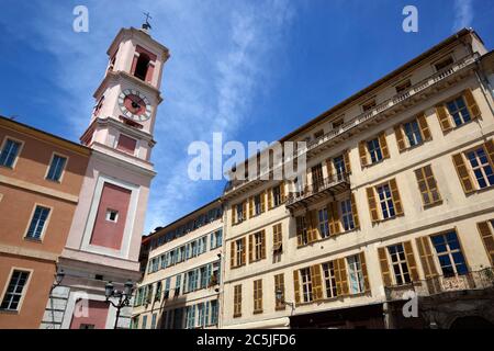Architektur in Place du Palais de Justice, Nizza, Provence-Alpes-Cote d'Azur, Frankreich, Europa Stockfoto