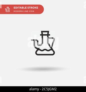 Olivenöl einfaches Vektor-Symbol. Illustration Symbol Design Vorlage für Web mobile UI Element. Perfekte Farbe modernes Piktogramm auf bearbeitbaren Strich. Olivenöl Icons für Ihr Business-Projekt Stock Vektor