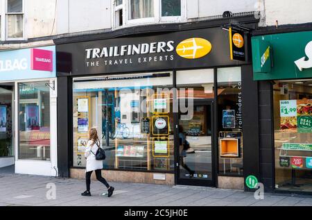 The Trailfinders travel Shop in Western Road Brighton UK Stockfoto