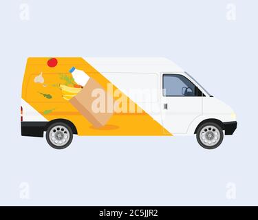 Online-Lieferservice Konzept, Online-Auftragsverfolgung, Lieferung nach Hause und Büro. Vektor Stock Vektor