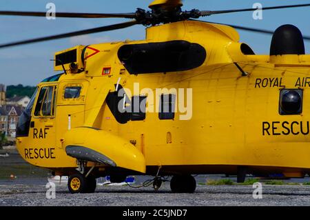 Westland Sea King XZ589, Bangor, Menai Strait, Nordwales. Stockfoto