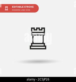 Einfaches Vektorsymbol „Rook“. Illustration Symbol Design Vorlage für Web mobile UI Element. Perfekte Farbe modernes Piktogramm auf bearbeitbaren Strich. Rook-Symbole für Ihr Geschäftsprojekt Stock Vektor
