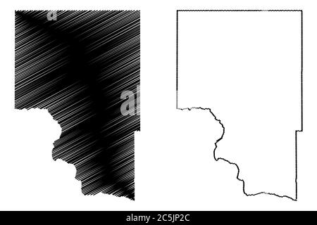 Gooding County, Idaho (US County, United States of America, USA, US) Karte Vektorgrafik, Skizze Scribble Gooding Karte Stock Vektor