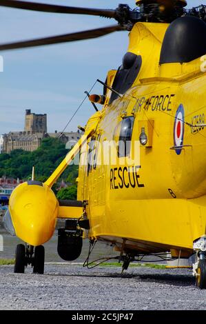 Westland Sea King XZ589, Bangor, Menai Strait, Nordwales. Stockfoto