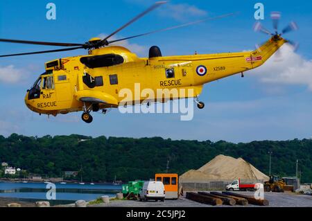 Westland Sea King XZ589, Bangor, Menai Strait, Nordwales. Stockfoto