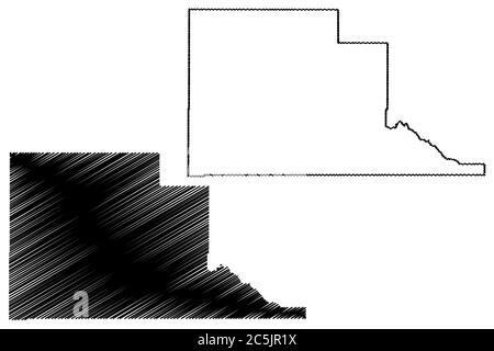 Jefferson County, Idaho (US County, United States of America, USA, US) Karte Vektorgrafik, Skizze Scribble Jefferson Karte Stock Vektor