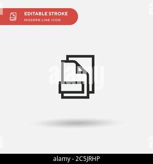 Dateien einfaches Vektorsymbol. Illustration Symbol Design Vorlage für Web mobile UI Element. Perfekte Farbe modernes Piktogramm auf bearbeitbaren Strich. Dateisymbole für Ihr Geschäftsprojekt Stock Vektor