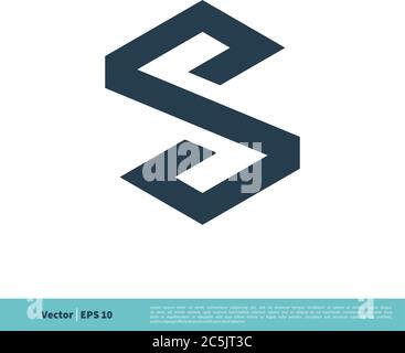 Abstrakt S Buchstabe Hexagon Form Symbol Vektor Logo Vorlage Illustration Design. Vektor EPS 10. Stock Vektor