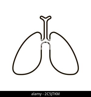 Menschliche Lungen-Ikone in trendigem flachen Stil isoliert auf weißem Hintergrund. Eps 10. Stock Vektor