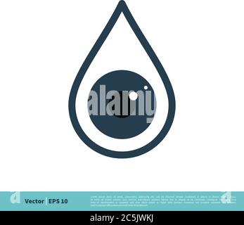 Eye Ball und Tropfen Wasser Symbol Vektor Logo Vorlage Illustration Design. Vektor EPS 10. Stock Vektor
