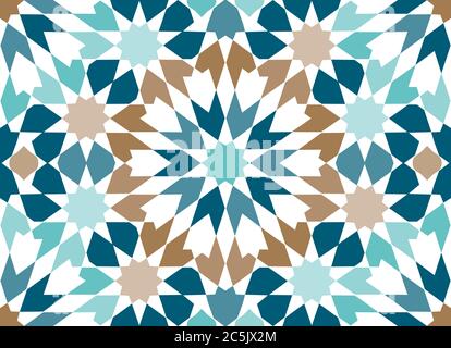 Arabeske Ziernaht. Islamisches Designkonzept. Caleidoscope Kunst. Perfekt für Hintergründe, Tapeten, Stoff, Poster und Broschüre desi Stock Vektor