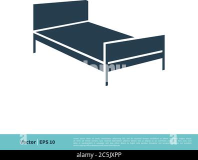 Bett Symbol Vektor Logo Vorlage Illustration Design. Vektor EPS 10. Stock Vektor