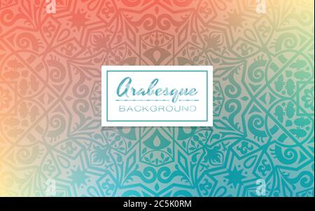 Dekorative Hintergrundmuster im Arabeske-Stil. Verlaufshintergrund mit Textur. Vektorgrafik. Stock Vektor