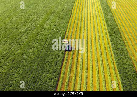 Luftaufnahme der Silage in der Nähe von Balerno, Midlothian, Schottland. Stockfoto