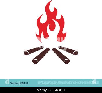 Campfire Symbol Vektor Logo Vorlage Illustration Design. Vektor EPS 10. Stock Vektor