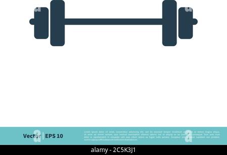 Barbel, Dumbbell Gym Icon Logo Template Illustration Design. Vektor EPS 10. Stock Vektor