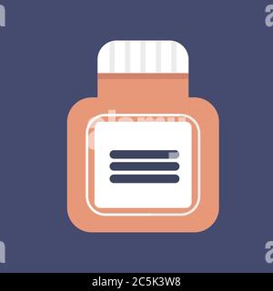 Salbe Symbol in trendigen flachen Stil isoliert auf rotem Hintergrund. Vektorgrafik Stock Vektor