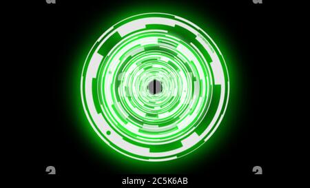 Abstrakter Hintergrund Techno Kreise Tunnel Neonlicht Stockfoto
