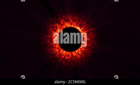 Eclipse Solar Corona abstrakte Flamme Feuer Bewegung Stockfoto