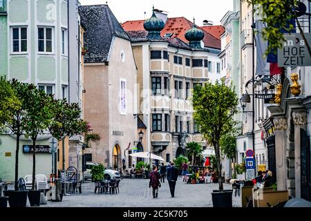 Linz, Österreich - 22. September 2018: Zentraler Platz und Architektur Stockfoto