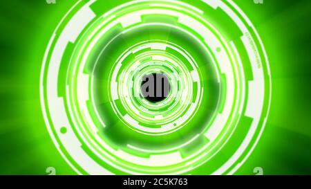 Abstrakter Hintergrund Techno Kreise Tunnel, futuristische Illustration Stockfoto