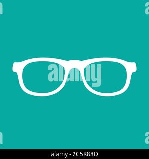 Symbol für Vektorbrillen. Logo. Piktogramm. Taste. Vektorgrafik. Stock Vektor