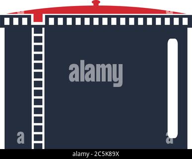 Öl-Speicher .Öl einzelnes Symbol in flachem Stil Vektor-Symbol Stock Abbildung Web. Stock Vektor