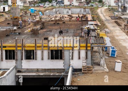 Danzig, Polen - 25. August 2018: Neue Wohnwohnungen im Bau Stockfoto